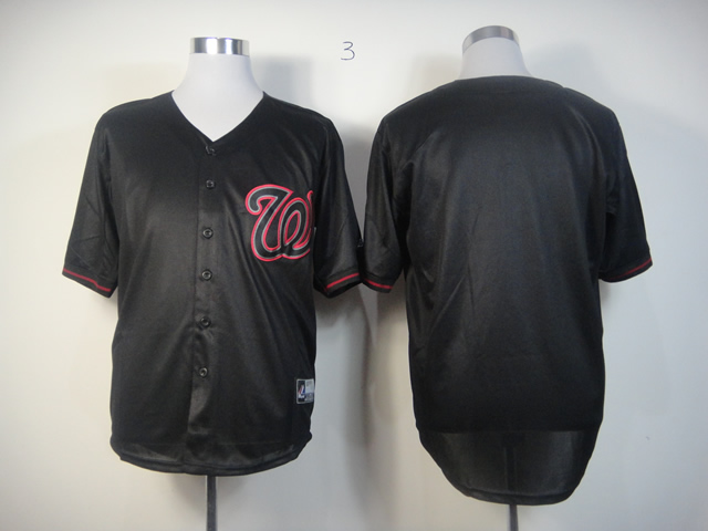 Men Washington Nationals Blank Black Fashion MLB Jerseys